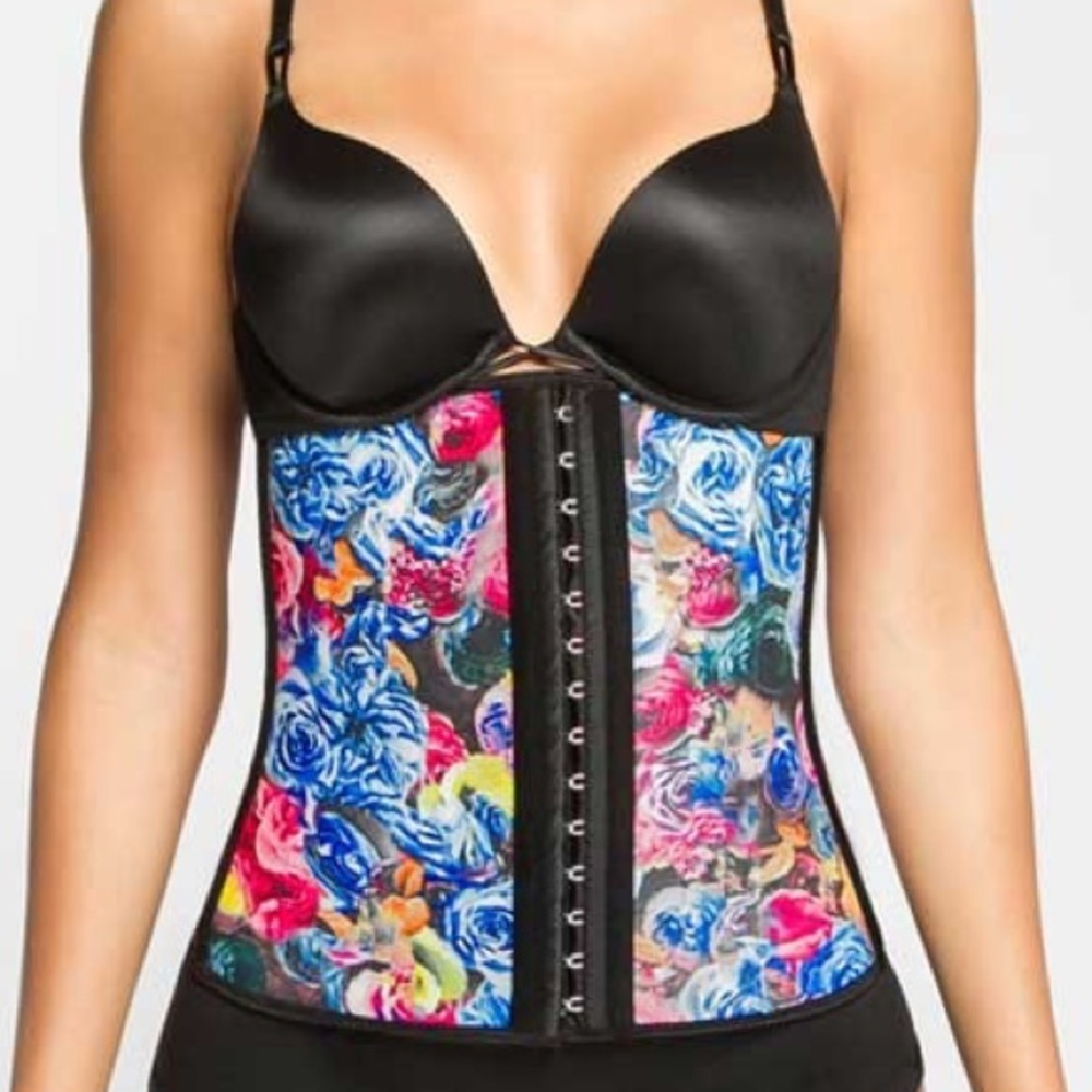 NWT Latex Waist Trainer Shape Wear Floral- M